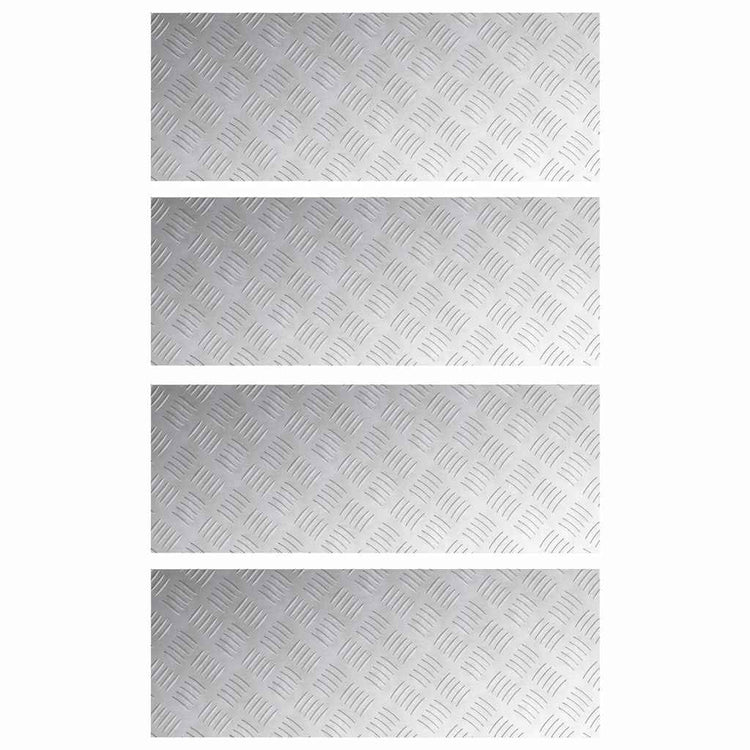Vidaxl trapmatten 4 st 80 x 30 cm zilver aluminium rechthoekig