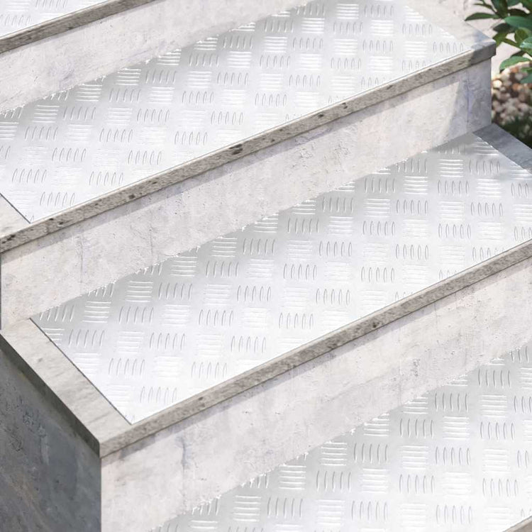 Vidaxl trapmatten 4 st 90 x 30 cm zilver aluminium rechthoekig