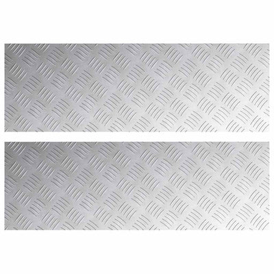 Vidaxl trapmatten 2 st 90 x 30 cm zilver aluminium rechthoekig