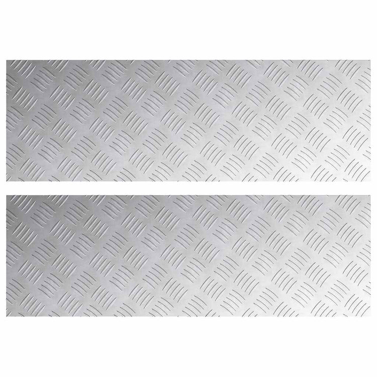 Vidaxl trapmatten 2 st 90 x 30 cm zilver aluminium rechthoekig