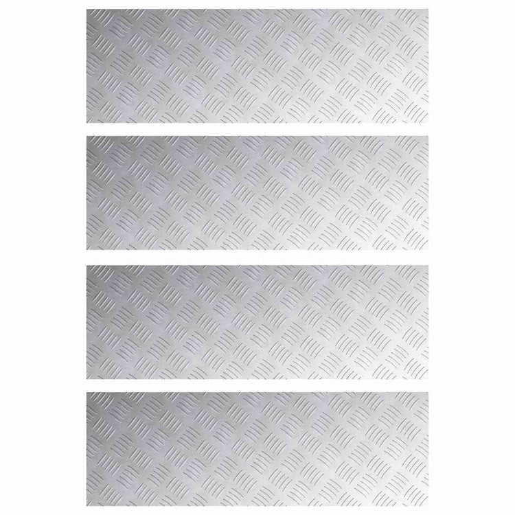 Vidaxl trapmatten 4 st 90 x 30 cm zilver aluminium rechthoekig