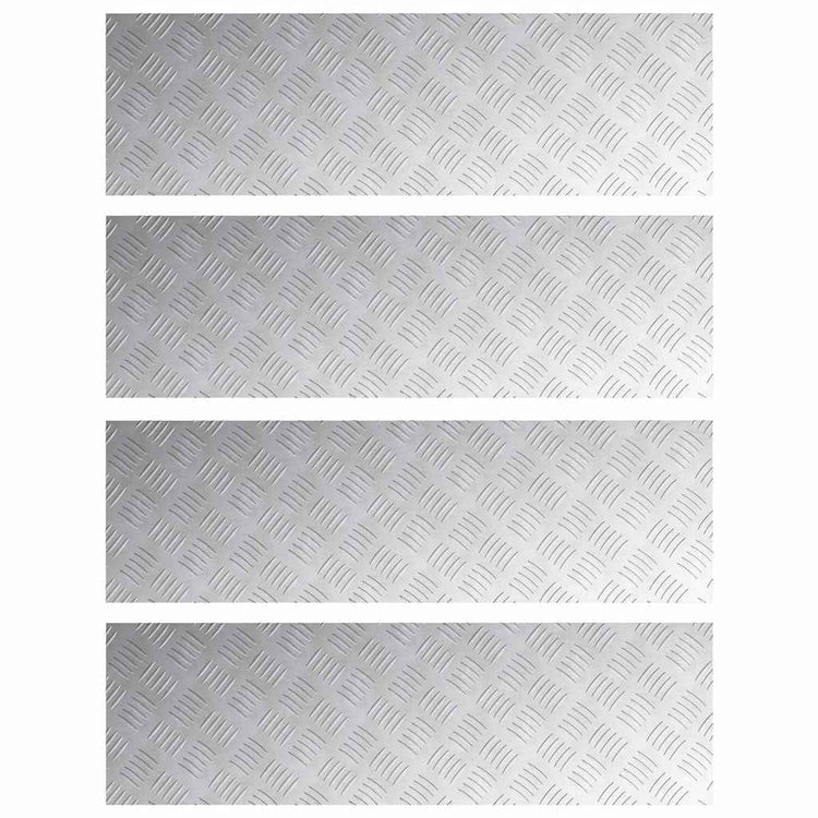 Vidaxl trapmatten 4 st 100 x 30 cm zilver aluminium rechthoekig