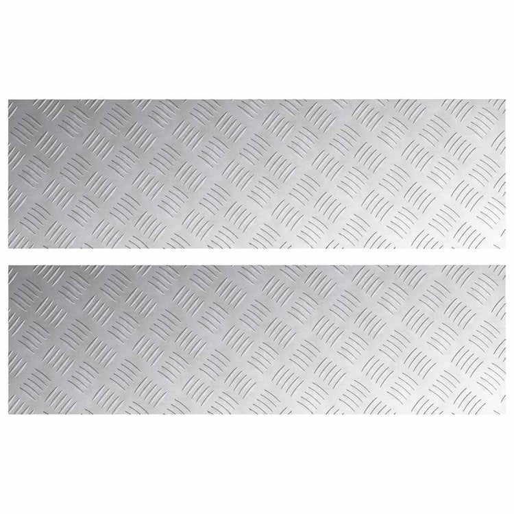 Vidaxl trapmatten 2 st 100 x 30 cm zilver aluminium rechthoekig