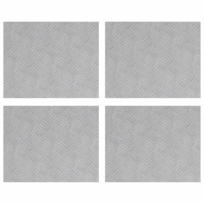 Vidaxl trapmatten 4 st 50 x 40 cm zilver aluminium rechthoekig