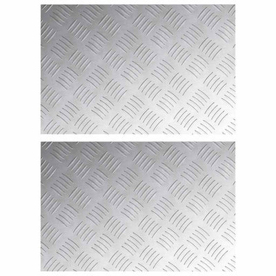 Vidaxl trapmatten 2 st 60 x 40 cm zilver aluminium rechthoekig