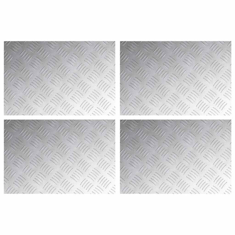 Vidaxl trapmatten 4 st 60 x 40 cm zilver aluminium rechthoekig
