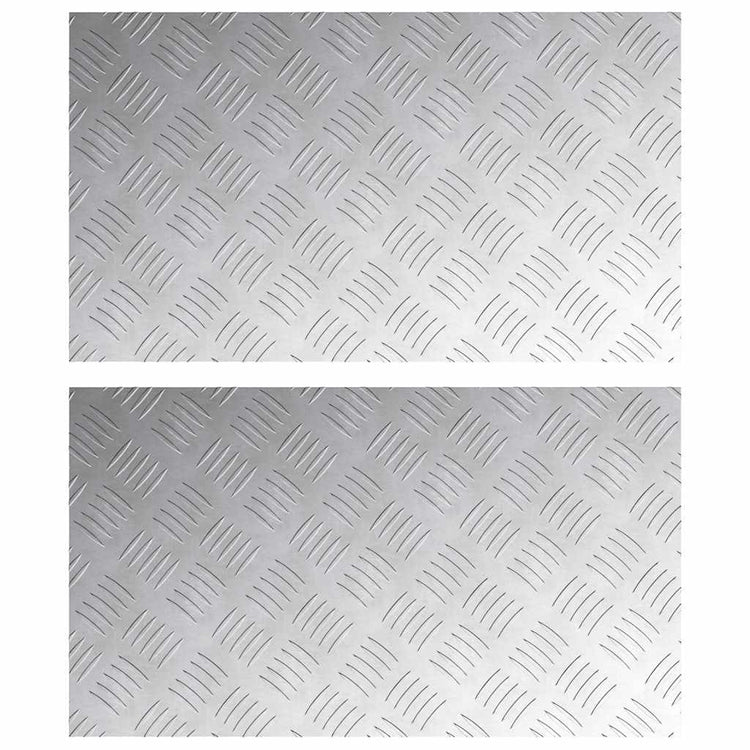 Vidaxl trapmatten 2 st 70 x 40 cm zilver aluminium rechthoekig