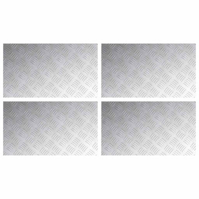 Vidaxl trapmatten 4 st 70 x 40 cm zilver aluminium rechthoekig
