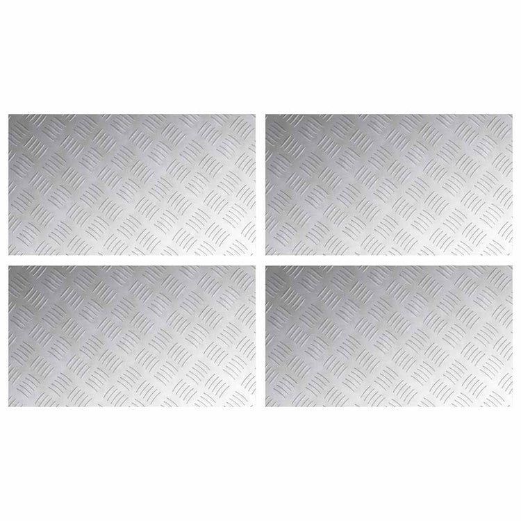 Vidaxl trapmatten 4 st 70 x 40 cm zilver aluminium rechthoekig