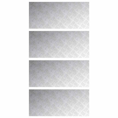 Vidaxl trapmatten 4 st 90 x 40 cm zilver aluminium rechthoekig