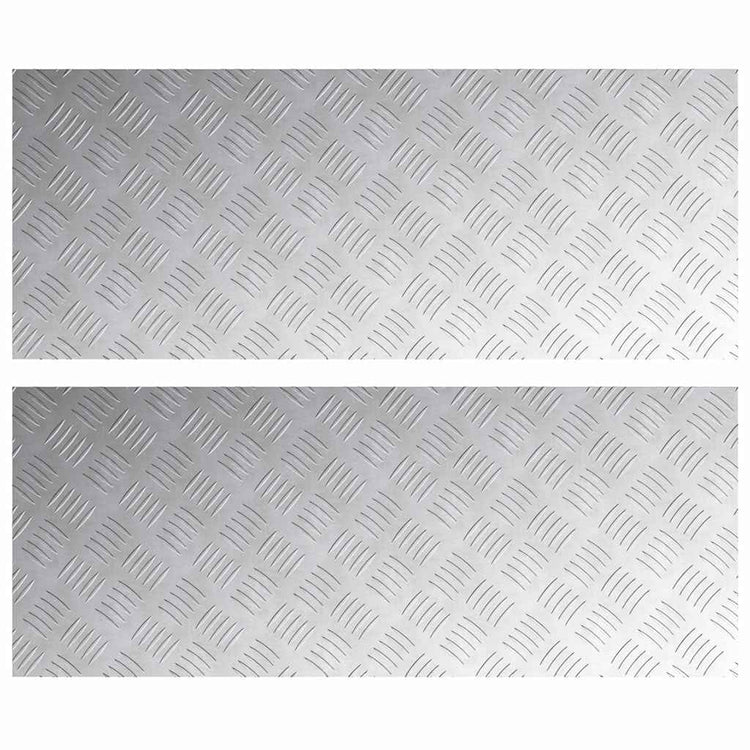 Vidaxl trapmatten 2 st 100 x 40 cm zilver aluminium rechthoekig