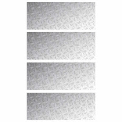 Vidaxl trapmatten 4 st 100 x 40 cm zilver aluminium rechthoekig