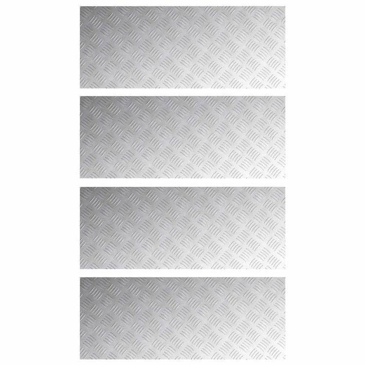 Vidaxl trapmatten 4 st 100 x 40 cm zilver aluminium rechthoekig
