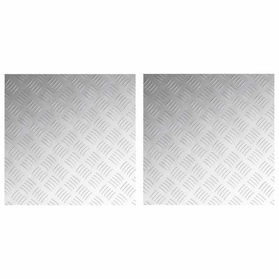 Vidaxl trapmatten 2 st 50 x 50 cm zilver aluminium vierkant