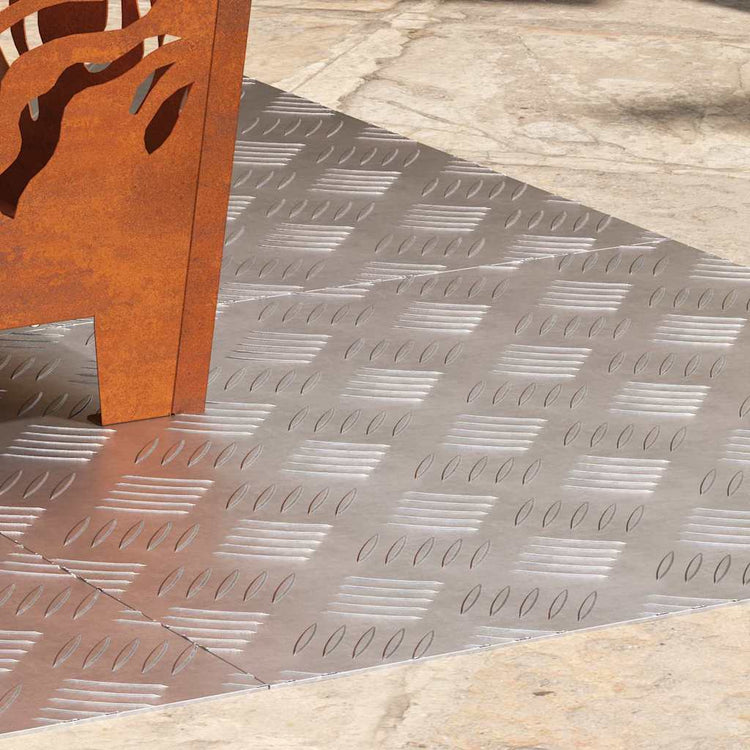 Vidaxl trapmatten 4 st 50 x 50 cm zilver aluminium vierkant