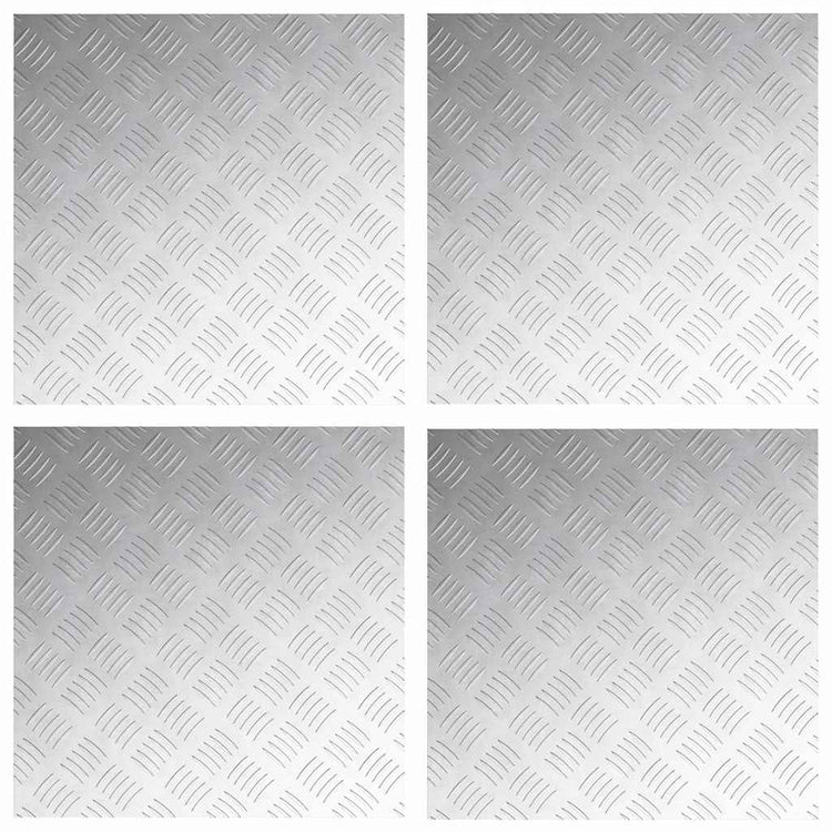 Vidaxl trapmatten 4 st 50 x 50 cm zilver aluminium vierkant