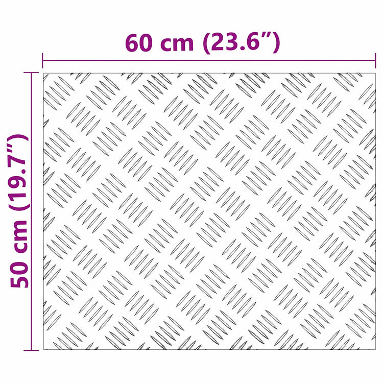 Vidaxl trapmatten 4 st 60 x 50 cm zilver aluminium rechthoekig