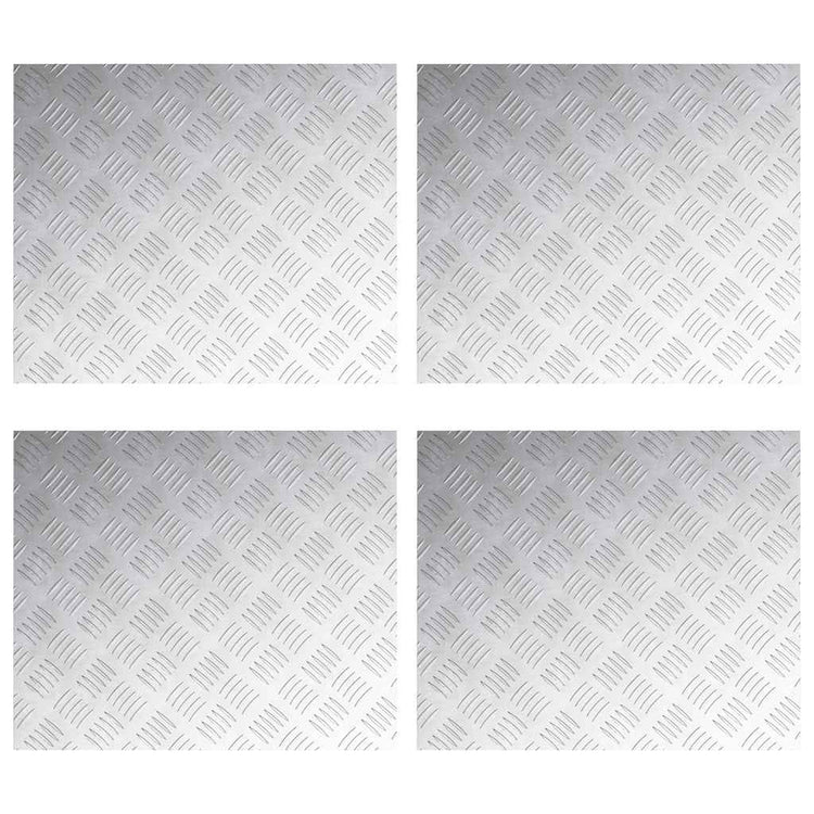 Vidaxl trapmatten 4 st 60 x 50 cm zilver aluminium rechthoekig