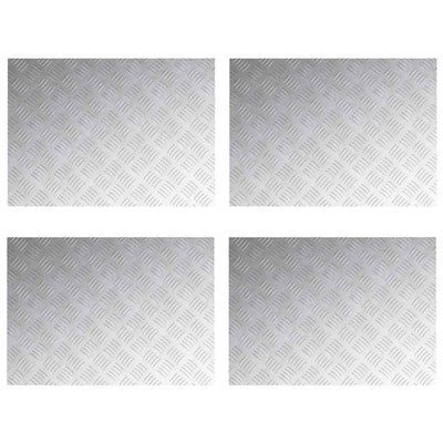 Vidaxl trapmatten 4 st 70 x 50 cm zilver aluminium rechthoekig