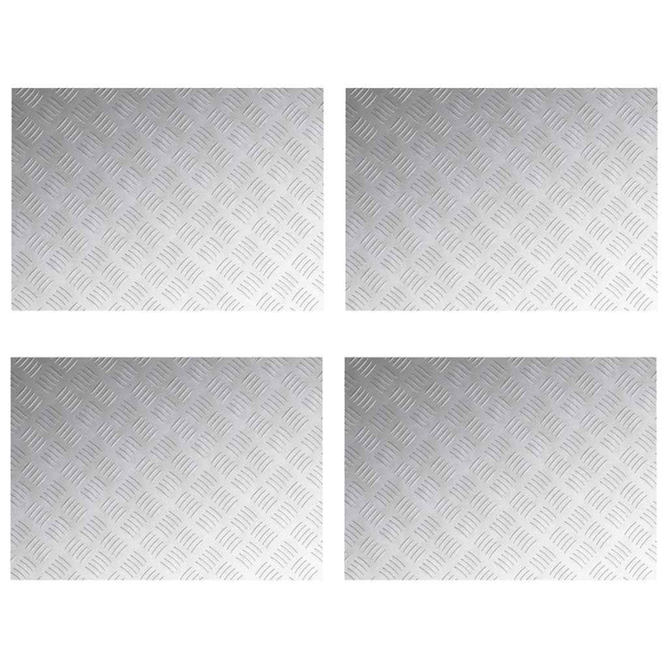 Vidaxl trapmatten 4 st 70 x 50 cm zilver aluminium rechthoekig