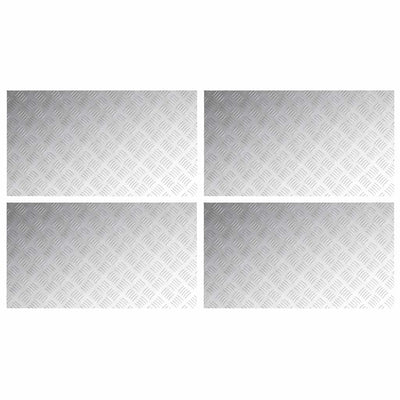 Vidaxl trapmatten 4 st 90 x 50 cm zilver aluminium rechthoekig