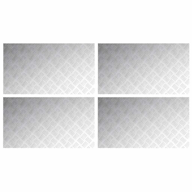 Vidaxl trapmatten 4 st 90 x 50 cm zilver aluminium rechthoekig