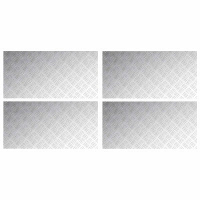 Vidaxl trapmatten 4 st 100 x 50 cm zilver aluminium rechthoekig