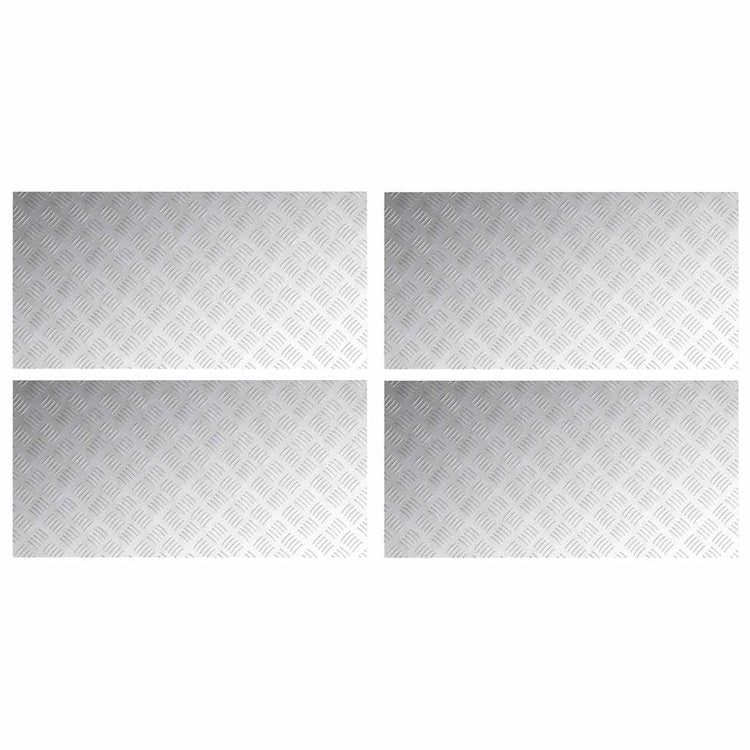 Vidaxl trapmatten 4 st 100 x 50 cm zilver aluminium rechthoekig