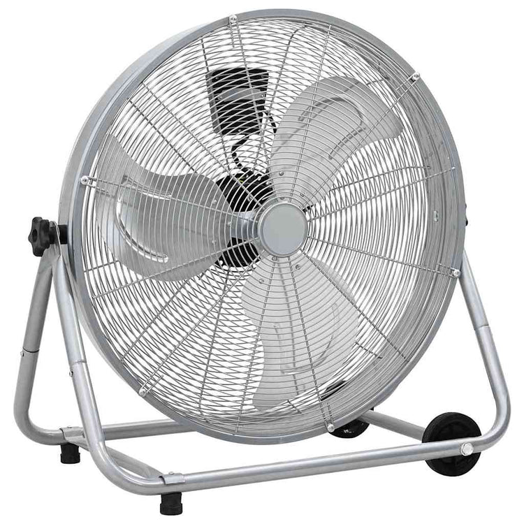 Vidaxl trommelventilator met wiel zilver 73 x 42 x 70 cm aluminium