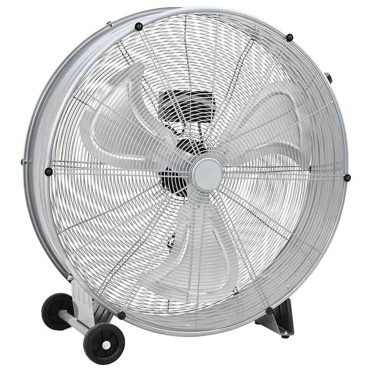 Vidaxl trommelventilator met wiel zilver 79 x 37 x 82 cm aluminium