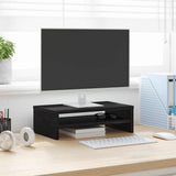 Vidaxl monitorstandaard zwart eiken 42x24x13 cm bewerkt hout - afbeelding 1