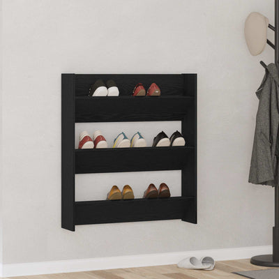Vidaxl schoenenkast 80 x 18 x 90 cm bewerkt hout zwart eiken