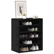 Vidaxl schoenenkast 60 x 35 x 70 cm bewerkt hout zwart eiken - afbeelding 3