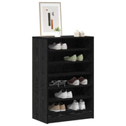 Vidaxl schoenenkast 60 x 35 x 92 cm bewerkt hout zwart eiken - afbeelding 3