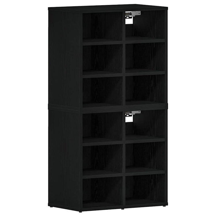 Vidaxl schoenenkast 2 st 52 x 30 x 50,5 cm bewerkt hout zwart eiken