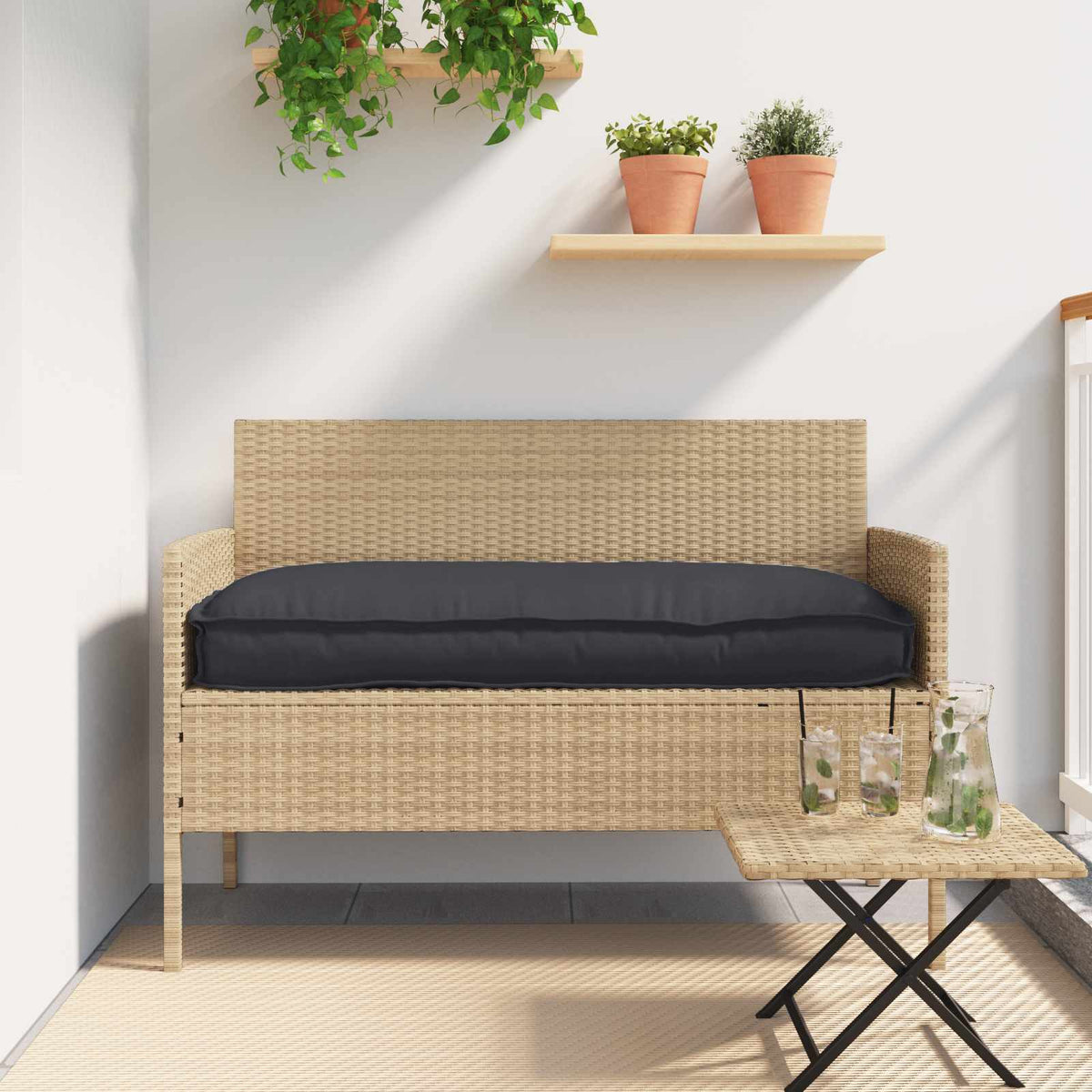 Vidaxl kussen zwart 120 x 60 x 12 cm oxford stof
