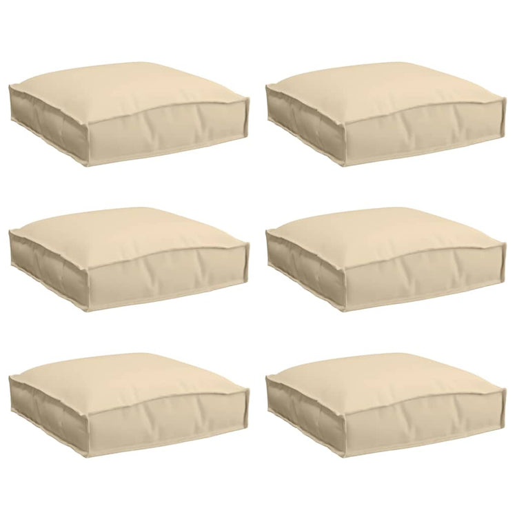 Vidaxl kussen 6 pcs beige 40 x 40 x 8 cm oxford stof