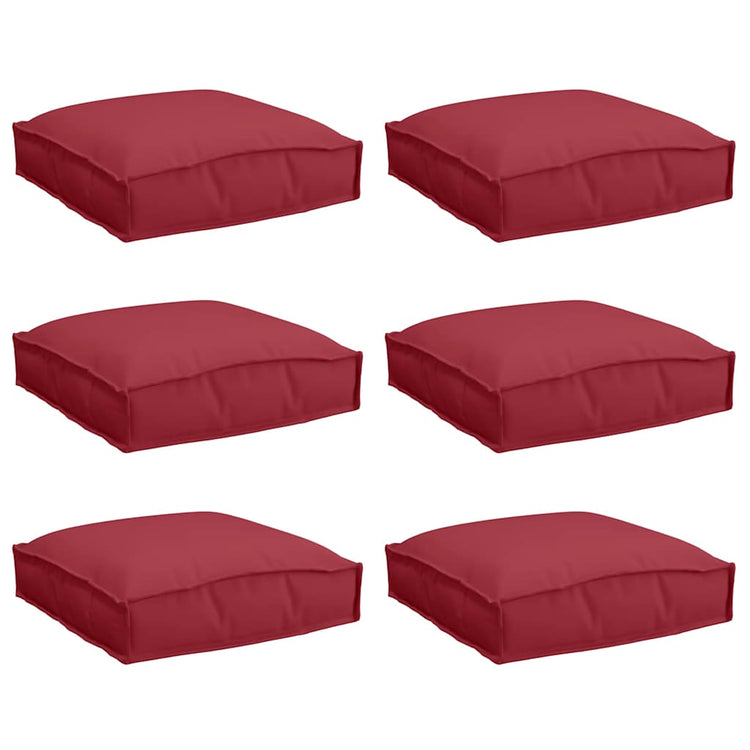 Vidaxl kussen 6 pcs wijnrood 40 x 40 x 8 cm oxford stof