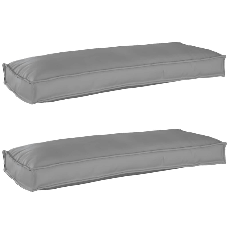 Vidaxl pallet kussen set 2 pcs grijs 100 x 40 x 8 cm oxford stof