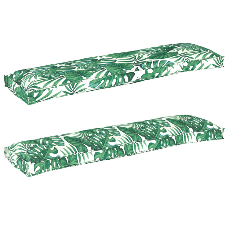 Vidaxl pallet kussen set 2 pcs bladpatroon 150 x 40 x 8 cm oxford stof