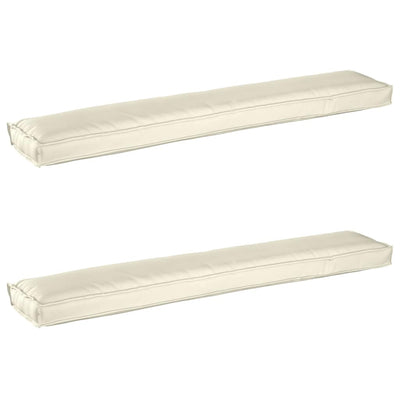 Vidaxl pallet kussen set 2 st oxford stof crèmekleurig 200 x 40 x 8 cm