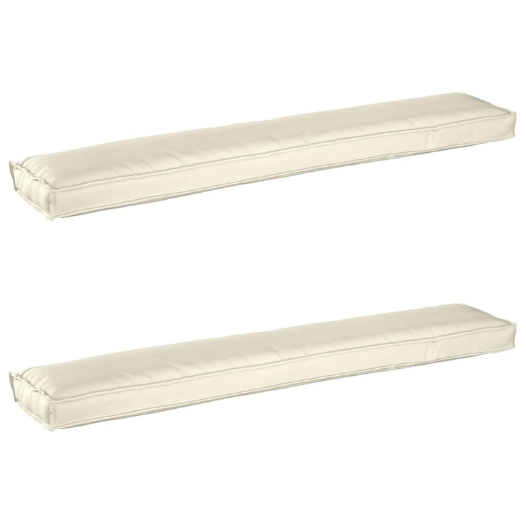 Vidaxl pallet kussen set 2 st oxford stof crèmekleurig 200 x 40 x 8 cm