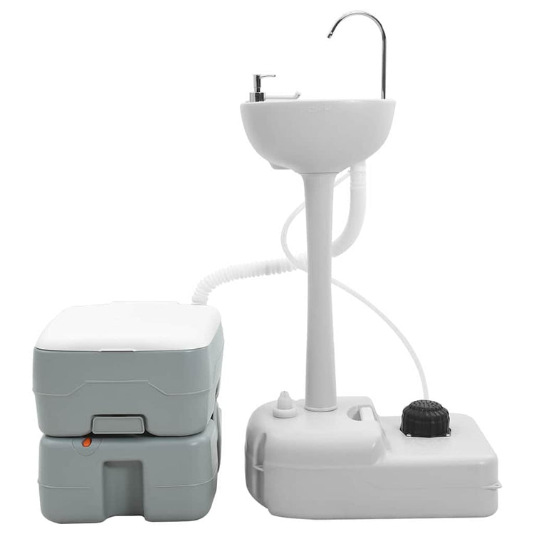 Vidaxl camping toilet set 2 pcs grijs 50,5 x 33 x 103 cm