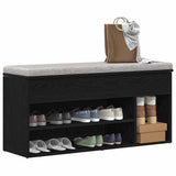 Vidaxl schoenenbank 102x30,5x45 cm spaanplaat zwart eikenkleurig - afbeelding 3