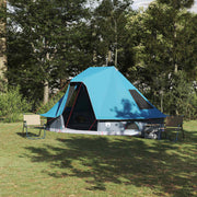 Vidaxl tipi tent 6-persoons blauw taft - afbeelding 1