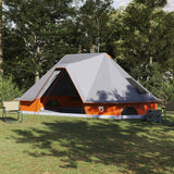 Vidaxl tipi tent 10-persoons grijs en oranje taft - afbeelding 1