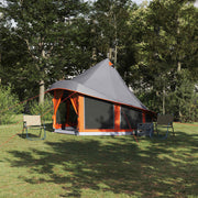 Vidaxl tipi tent met dak grijs en oranje 404 x 370 x 270 cm taft - afbeelding 1