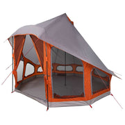 Vidaxl tipi tent met dak grijs en oranje 404 x 370 x 270 cm taft - afbeelding 2
