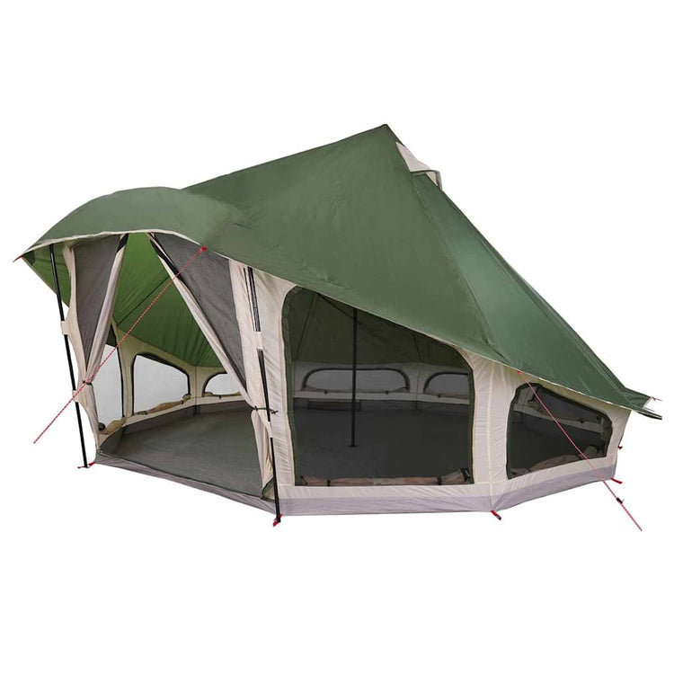 Vidaxl tipi tent met dak met opslag groen 508 x 470 x 300 cm taft