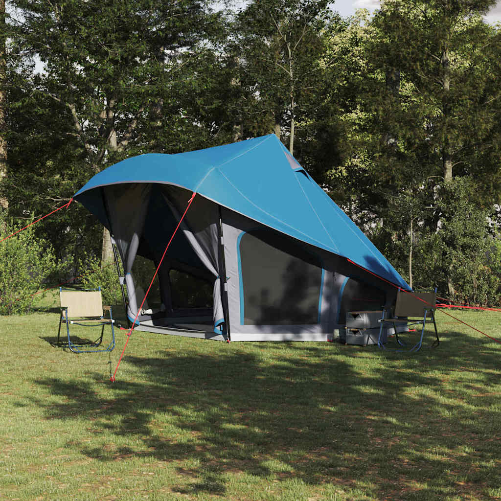 Vidaxl tipi tent met dak met opslag blauw 508 x 470 x 300 cm taft